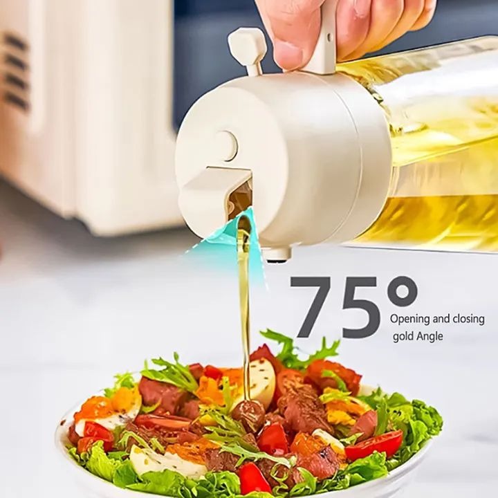 2-in-1 Glass Oil Sprayer & Dispenser Bottle – Leakproof Olive Oil Spray for Air Fryer, BBQ, Salad & Cooking
