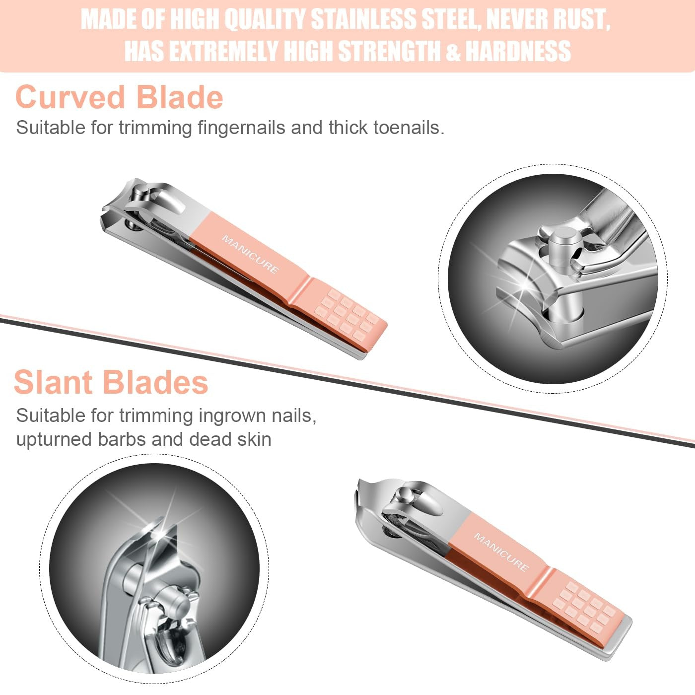16-in-1 Stainless Steel Manicure & Pedicure Nail Care Kit – Nail Clipper Set with Travel Case