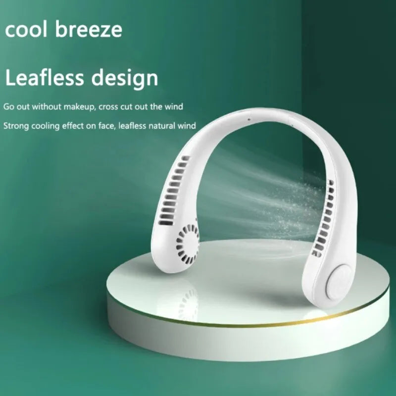 Portable Rechargeable Neck Fan – USB Bladeless Hands-Free Personal Cooling Fan for Travel, Sports & Outdoor