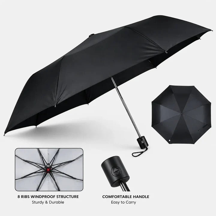 Mini Pocket Umbrella – Compact Lightweight Folding Travel Umbrella with 8-Rib Windproof Frame & Storage Bag for Rain & Sun Protection